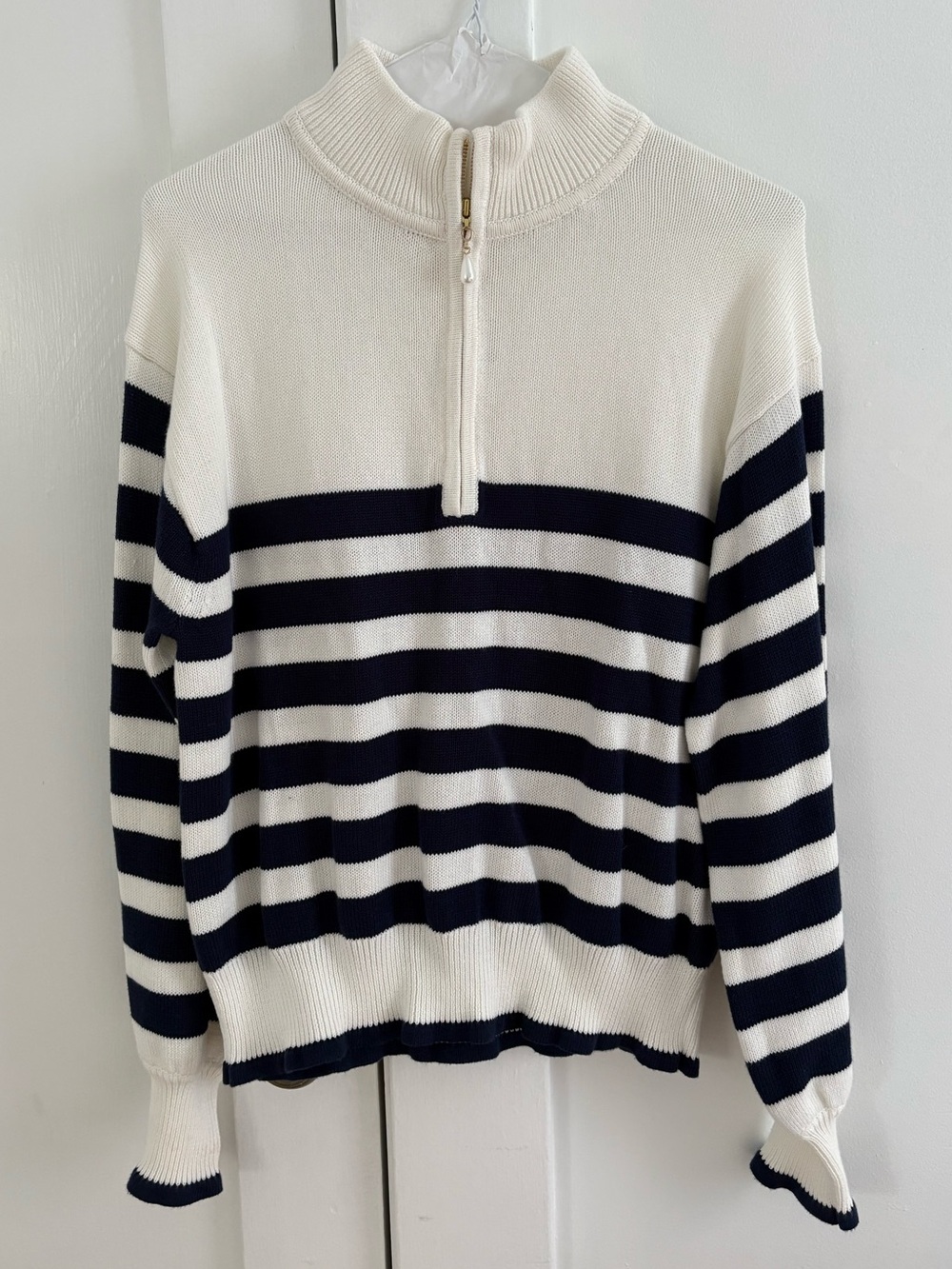 J. Crew Striped Sweater - White & Navy